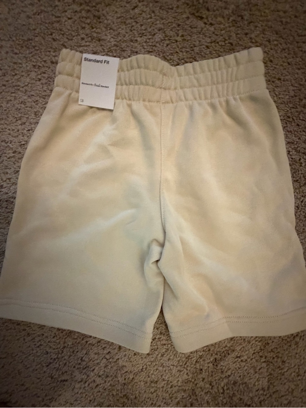 NWT Nike Boys Cream Elastic Waist Shorts Size Small Pale Yellow
